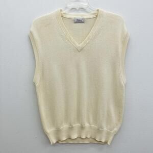 Titleist by Corbin XL  Mens Vintage Golf Sweater Vest Off White Cotton